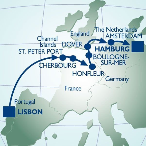 11 Night Memories Of WW II Voyage - Itinerary Map